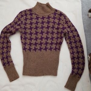 100% wool brown/purple long sleeved sweater